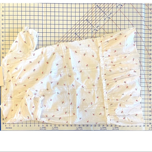 Olivaceous Dress Small Midi Button Front Drawstring Lined Waist Floral White New - Picture 13 of 14